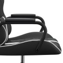 VidaXL Fotel gamingowy, czarno-biały, sztuczna skóra