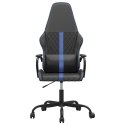 VidaXL Masujący fotel gamingowy, niebiesko-czarny, sztuczna skóra