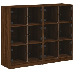 VidaXL Biblioteczka z drzwiczkami, brązowy dąb, 136x37x109 cm