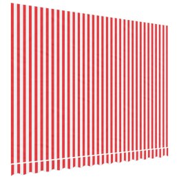 VidaXL Tkanina na wymianę do markizy, czerwono-białe paski, 3,5x2,5 m