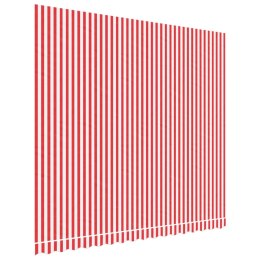 VidaXL Tkanina na wymianę do markizy, czerwono-białe paski, 4x3,5 m