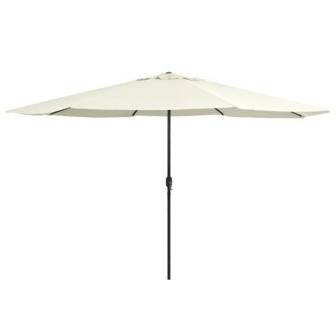 VidaXL Parasol ogrodowy na stalowym słupku, 390 cm, piaskowy biały