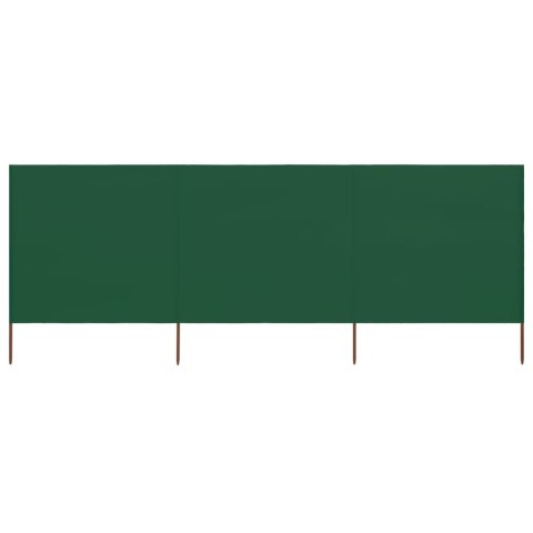 VidaXL Parawan 3-skrzydłowy z tkaniny, 400x160 cm, zielony