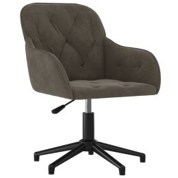 VidaXL Obrotowe krzesło biurowe, ciemnoszare, tapicerowane aksamitem