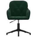 VidaXL Obrotowe krzesło biurowe, ciemnozielone, tapicerowane aksamitem