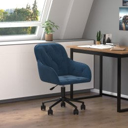 VidaXL Obrotowe krzesło biurowe, niebieskie, aksamitne