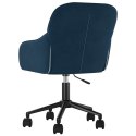 VidaXL Obrotowe krzesło biurowe, niebieskie, aksamitne