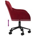 VidaXL Obrotowe krzesło biurowe, winna czerwień, obite aksamitem
