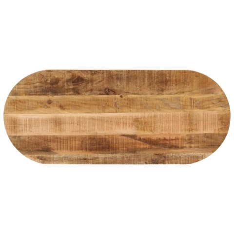 VidaXL Blat stołu, 140x50x2,5 cm, owalny, lite surowe drewno mango