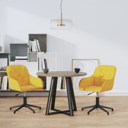 VidaXL Obrotowe krzesła stołowe, 2 szt., żółte, aksamitne