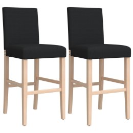 VidaXL Krzesła barowe, 2 szt., lite drewno kauczukowe i tkanina