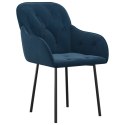 VidaXL Krzesła stołowe, 2 szt., niebieskie, aksamitne