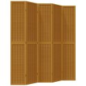 VidaXL Parawan pokojowy, 5-panelowy, brązowy, lite drewno paulowni