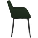 VidaXL Krzesła stołowe, 2 szt., ciemnozielone, obite aksamitem