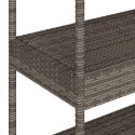 VidaXL Wózek barowy, 3-poziomowy, szary, polirattan i drewno akacjowe