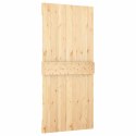 VidaXL Drzwi przesuwne z osprzętem, 90x210 cm, lite drewno sosnowe