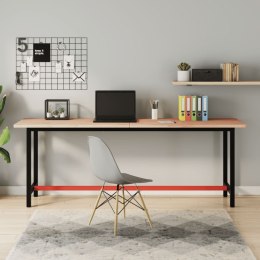 VidaXL Stół roboczy, 200x55x81,5 cm, lite drewno bukowe i metal