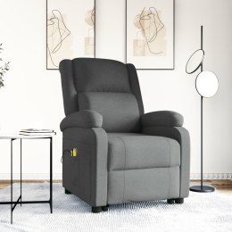 VidaXL Podnoszony fotel masujący, ciemnoszary, tkanina