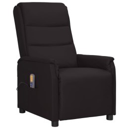 VidaXL Podnoszony fotel masujący, czarny, sztuczna skóra