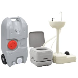 VidaXL Przenośna toaleta kempingowa z umywalką i pojemnikiem na wodę
