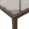 VidaXL Stół ogrodowy ze szklanym blatem, brąz, 150x90x75cm, polirattan