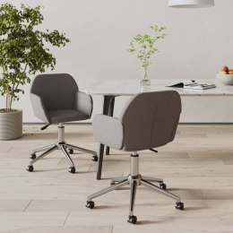VidaXL Obrotowe krzesła stołowe, 2 szt., ciemnoszare, obite tkaniną