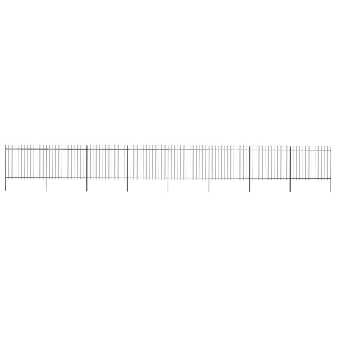 VidaXL Ogrodzenie z prętów z grotami, stalowe, 13,6 x 1,5 m, czarne