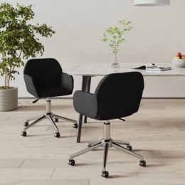 VidaXL Obrotowe krzesła stołowe, 2 szt., czarne, obite tkaniną