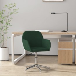 VidaXL Obrotowe krzesło biurowe, ciemnozielone, tapicerowane tkaniną