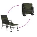 VidaXL Krzesło wędkarskie z funkcją spania, regulowane nogi do błota