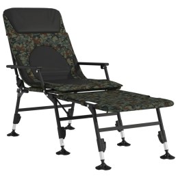 VidaXL Krzesło wędkarskie z funkcją spania, regulowane nóżki do błota