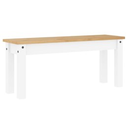 VidaXL Ławka stołowa Panama, biała, 105x30x45 cm, lite drewno sosnowe