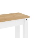 VidaXL Ławka stołowa Panama, biała, 105x30x45 cm, lite drewno sosnowe