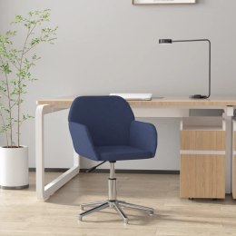 VidaXL Obrotowe krzesło biurowe, niebieskie, tapicerowane tkaniną