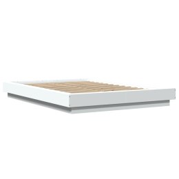 VidaXL Rama łóżka, biała, 135x190 cm, materiał drewnopochodny