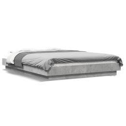 VidaXL Rama łóżka z LED, szarość betonu, 140x200 cm
