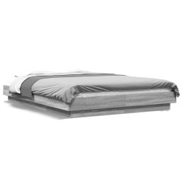 VidaXL Rama łóżka z LED, szary dąb sonoma, 140x200 cm