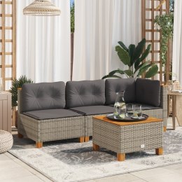 VidaXL 3-osobowa sofa ogrodowa z poduszkami, szara, polirattan
