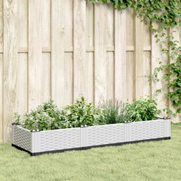 VidaXL Donica ogrodowa na kołkach, biała, 125x40x28,5 cm, PP