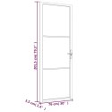 VidaXL Drzwi wewnętrzne, 76x201,5 cm, czarne, matowe szkło i aluminium