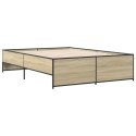 VidaXL Rama łóżka, dąb sonoma, 120x200 cm, materiał drewnopochodny