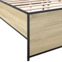 VidaXL Rama łóżka, dąb sonoma, 120x200 cm, materiał drewnopochodny