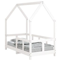 VidaXL Rama łóżka dziecięcego, biała, 70x140 cm, drewno sosnowe