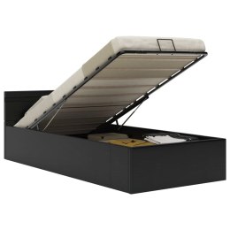 VidaXL Rama łóżka z podnośnikiem i LED, czarna, ekoskóra, 90 x 200 cm