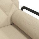 VidaXL Rozkładana kanapa z podłokietnikami, kremowa, obita tkaniną