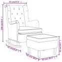 VidaXL Fotel bujany z podnóżkiem, jasnoszary, obity tkaniną