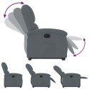 VidaXL Elektryczny, podnoszony fotel rozkładany, ciemnoszary, aksamit