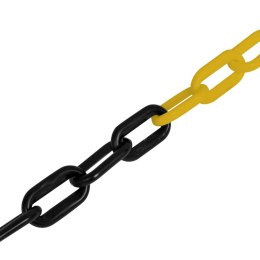 Plastikowy łańcuch ostrzegawczy, 30 m, żółto-czarny