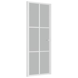 VidaXL Drzwi wewnętrzne, 76x201,5 cm, białe, matowe szkło i aluminium