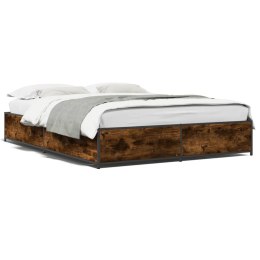 VidaXL Rama łóżka, przydymiony dąb, 140x200cm, materiał drewnopochodny